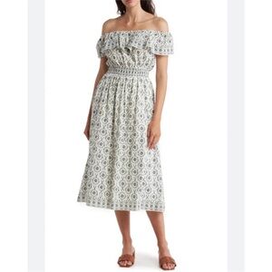 NWT Max Studio Off the Shoulder Floral Midi Dress